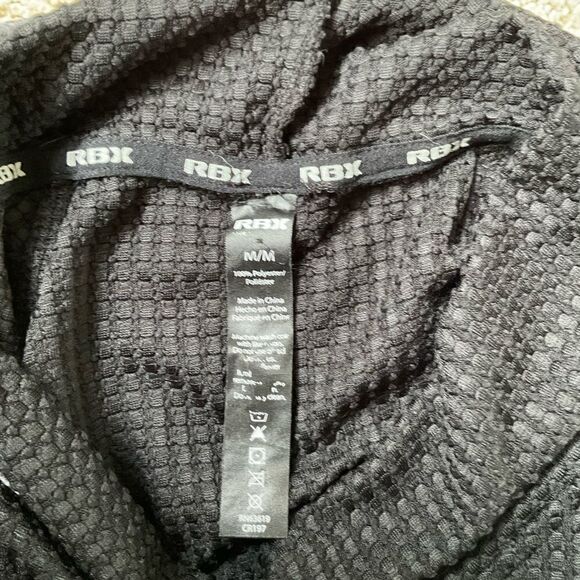 RBX Womens Black Waffle Knit Long Sleeve Mock Neck Top - Picture 6 of 6